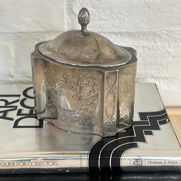 Vintage Godinger Silver-Plated Jewelry Box with Red Velvet Lining - Picture 2 of 11